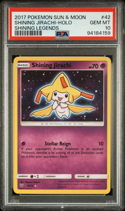 PSA 10 Gem Mint | Pokemon Shining Legends Shining Jirachi Holo 42/73 Card - Image 1
