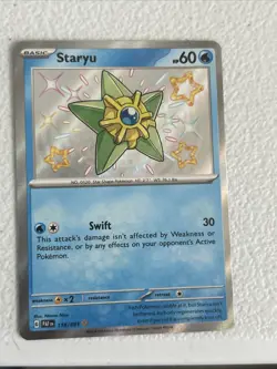 Pokemon TCG Staryu Holo Shiny Rare Card Paldean Fates 118/091 LP - Image 1