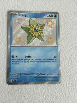 Pokemon TCG Staryu Holo Shiny Rare Card Paldean Fates 118/091 LP - Image 2