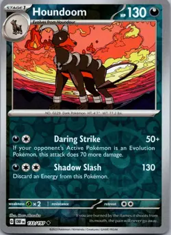 Houndoom 133/197 Reverse Holo Obsidian Flames OBF NM Pokemon TCG Card - Image 1