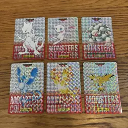 Lot of 6 Vintage 1996 BANDAI Pokemon Carddass Card Prism Holo Japanese G53733 - Image 1