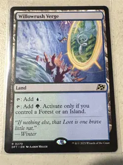 mtg Willowrush Verge, rare dual land, Aetherdrift, unplayed - Image 1