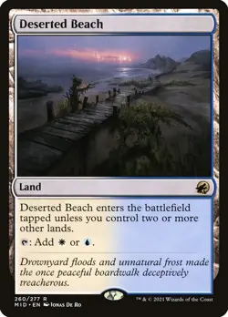 MID DESERTED BEACH 1x Rare Magic Innistrad Midnight Hunt MTG EX - Image 1