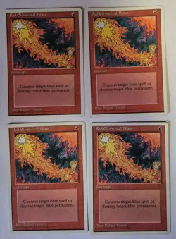 RED ELEMENTAL BLAST x4 MTG 4TH ED MAGIC THE GATHERING RED INTERRUPT COM LP - Image 1
