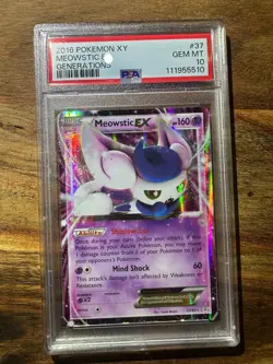 Meowstic EX 37/83 XY Generations Pokemon TCG PSA 10 Gem Mint - Image 1