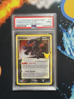 Pokemon TCG Umbreon 17/17 GoldStar PSA 9 - Pokemon Celebrations 25th Anniversary - Image 1