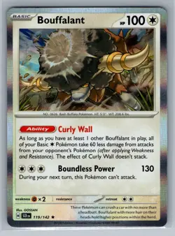 Pokemon Bouffalant 119/142 Holo Holo Rare Stellar Crown - Image 1