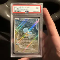 Pokemon TCG Squirtle 170/165 Scarlet & Violet 151 Illustration Rare PSA 9 Mint - Image 1