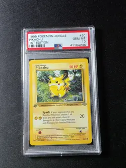 Pokemon 1999 Pikachu Jungle 1st Edition #60 PSA 10 Gem Mint 60/64 - Image 1