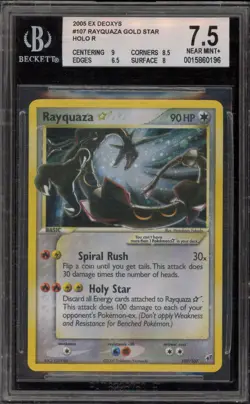 Pokemon Rayquaza Gold Star EX Deoxys Holo Ultra Rare #107 BGS 7.5 - Image 1