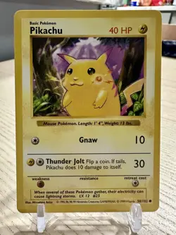 Pikachu (Red Cheeks) Shadowless Pokemon Card 058/102 - Image 1