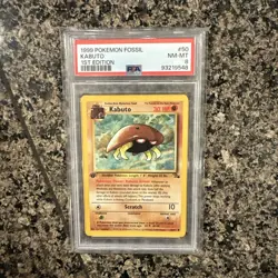 1999 Fossil Kabuto 50/62 1st Edition Pokemon Card PSA 8 - Image 1