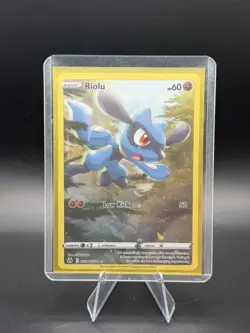 Pokemon TCG Riolu Crown Zenith Galarian Gallery Full Art Holo Card GG26/GG70 - Image 1