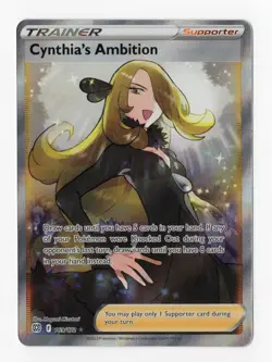 Cynthia's Ambition 169/172 Brilliant Stars Full Art Trainer Pokemon Card 2022 NM - Image 1