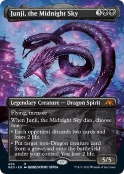 Junji, the Midnight Sky (Borderless) -Foil Near Mint MTG Kamigawa: Neon Dynasty - Image 1