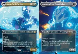 Aang, Swift Savior // Aang and La, Ocean's Fury - Foil Extended Art TLA NM MTG - Image 1