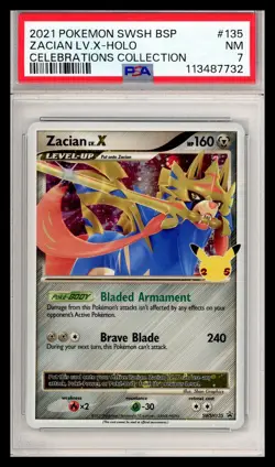 2021 Pokemon Zacian Lv. X. Promo #135 PSA 7 - Image 1