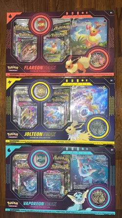 Pokemon TCG Eeveelution VMAX Premium Collection Set of 3 New Sealed - Image 1