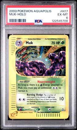 2003 POKEMON AQUAPOLIS #H17 MUK-HOLO PSA 6 - Image 1