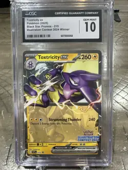 CGC 10 GEM MINT Toxtricity ex Illustration Contest 2024 Black Star Promo Pokemon - Image 1