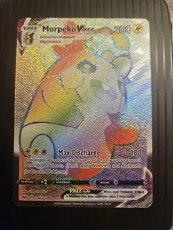 2020 POKEMON MORPEKO VMAX 204/202 RAINBOW SECRET RARE SWORD & SHIELD WOW NM - Image 1