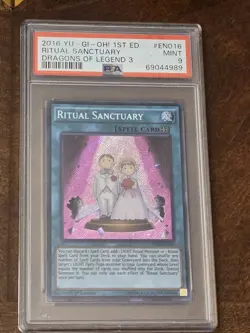 Yu-Gi-Oh! TCG 2016 Dragons of Legend 3 1st Edition Ritual Sanctuary #en016 PSA 9 - Image 1