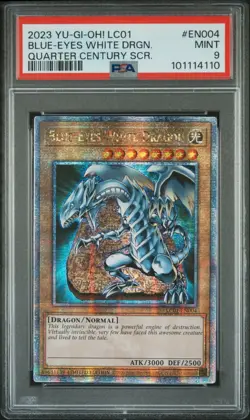 Yugioh Blue-Eyes White Dragon LC01-EN004 Quarter Century Rare PSA 9 MINT - Image 1