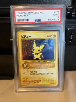 Pokemon 2000 Japanese P.M. Neo Pichu Holo Card #172 - Image 1