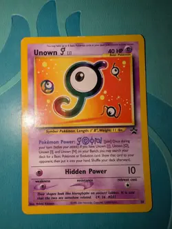 Unown J 38 Black Star Promo Rare Pokemon Card Unknown 2001 Vintage MP - Image 1