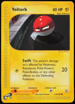 Voltorb #115 Aquapolis Pokemon Card - Image 1