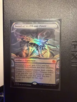 1x Sword of Wealth and Power - Foil - Showcase NM-Mint, English Outlaws of Thund - Image 1