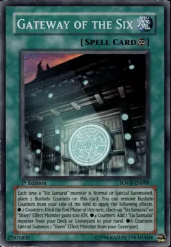 Gateway of the Six 1st Ed Super Rare SOVR-EN089 Yu-Gi-Oh! - Image 1
