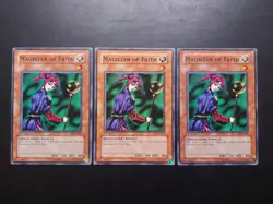 Yugioh - Magician of Faith SD6-EN005 Common 1st Edition Playset x3 - Image 1