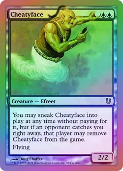 Cheatyface FOIL Unhinged HEAVILY PLD Blue Uncommon MAGIC GATHERING CARD ABUGames - Image 1