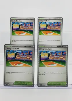 Pokemon TCG Lively Stadium 180/191 Surging Sparks Uncommon 4 Cards Set - Image 1