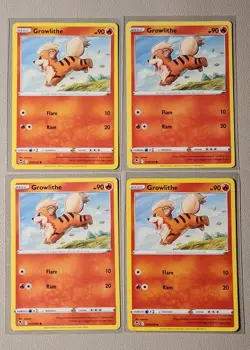 4x Growlithe 019/195 Pokemon card Silver Tempest common NM - Image 1