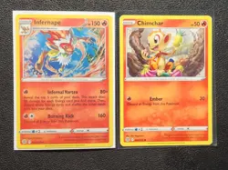 Infernape 026/172 holo & Chimchar 024/172 Pokemon card Brilliant Stars NM - Image 1