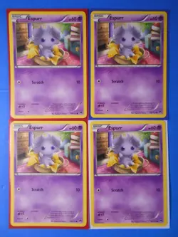 4x Espurr 58/122 Pokemon card XY BREAKpoint common NM - Image 1
