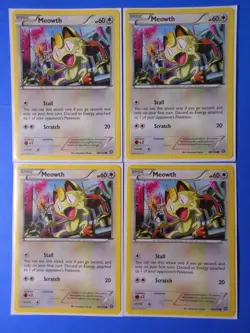 4x Meowth 88/114 Pokemon card XY Steam Siege common NM - Image 1