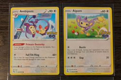 Ambipom 057/078 & Aipom 056/078 Pokemon GO card common NM - Image 1