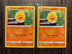 Scorbunny 026/198 & 3x Castform Sunny Form 022/198 card Chilling Reign NM - Image 2