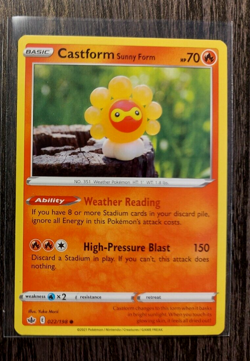 Scorbunny 026/198 & 3x Castform Sunny Form 022/198 card Chilling Reign NM - Image 3