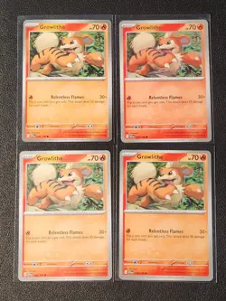 4x Growlithe 030/198 Pokemon card Scarlet & Violet common NM - Image 1