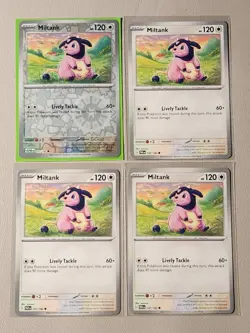4x Miltank 147/182 (1 reverse holo) Pokemon card SV Paradox Rift common NM - Image 1
