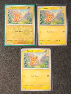 3x Pawmi 074/193 (1 reverse holo) Pokemon card SV Paldea Evolved common NM - Image 1