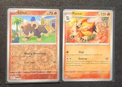Litleo 031/193 reverse holo & Pyroar 032/193 Pokemon card SV Paldea Evolved NM - Image 1