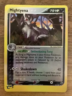 Mightyena 10/109 EX Ruby & Sapphire Rare Reverse Holo Pokemon Card - EX / NM - Image 1