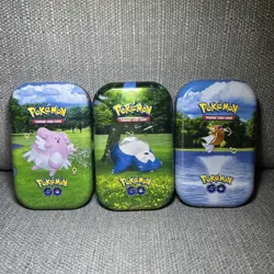 Pokemon TCG Pokemon Go Mini Tin Bundle 3 Tins New and Sealed - 6 Packs Total - Image 1
