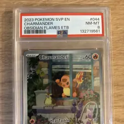 2023 POKEMON SVP EN-SV OBSIDIAN FLAMES ETB PROMO #044 CHARMANDER PSA 8 - Image 2