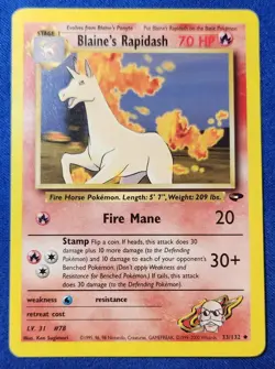 Pokemon - Blaine's Rapidash - 33/132 - 2000 Gym Challenge [Vintage] - Image 1